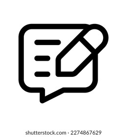 Editable write review, comment, message vector icon. Part of a big icon set family. Perfect for web and app interfaces, presentations, infographics, etc
