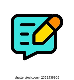 Editable write review, comment, message vector icon. Part of a big icon set family. Perfect for web and app interfaces, presentations, infographics, etc