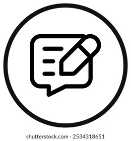 Editable write review, comment, message vector icon. Part of a big icon set family. Perfect for web and app interfaces, presentations, infographics, etc