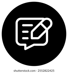Editable write review, comment, message vector icon. Part of a big icon set family. Perfect for web and app interfaces, presentations, infographics, etc