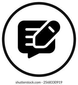 Editable write review, comment, message vector icon. Part of a big icon set family. Perfect for web and app interfaces, presentations, infographics, etc