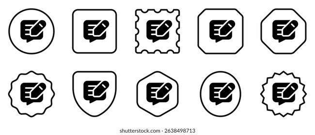 Editable write review, comment, message vector icon. Part of a big icon set family. Perfect for web and app interfaces, presentations, infographics, etc