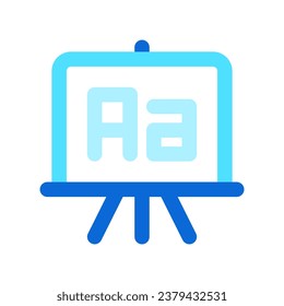 Bearbeitbare Schreibbrett, Tafel, Sprache, Alphabet-Vektorsymbol. Schule, Bildung, Klassenzimmer. Teil einer großen Icon-Set-Familie. Perfekt für Web- und App-Schnittstellen, Präsentationen, Infografiken usw.