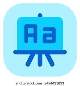 Editable writing board, chalkboard, language, alphabet vector icon. School, education, classroom. Part of a big icon set family. Perfect for web and app interfaces, presentations, infographics, etc