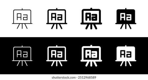 Editable writing board, chalkboard, language, alphabet vector icon. School, education, classroom. Part of a big icon set family. Perfect for web and app interfaces, presentations, infographics, etc