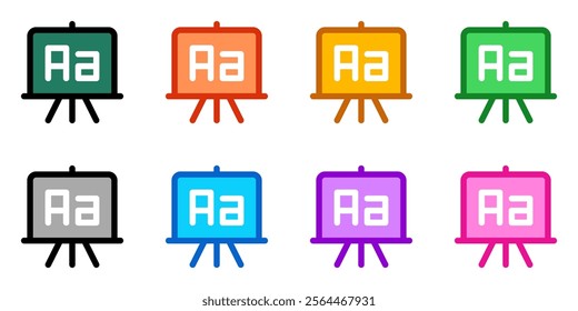 Editable writing board, chalkboard, language, alphabet vector icon. School, education, classroom. Part of a big icon set family. Perfect for web and app interfaces, presentations, infographics, etc