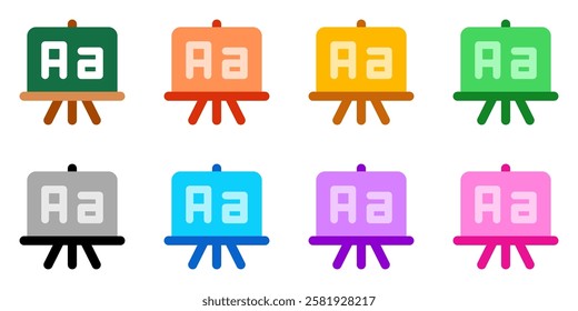 Editable writing board, chalkboard, language, alphabet vector icon. School, education, classroom. Part of a big icon set family. Perfect for web and app interfaces, presentations, infographics, etc