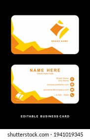 Editable yellow business card template design
