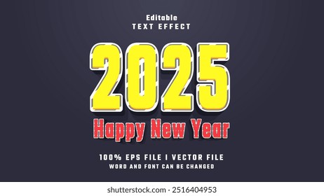 editable yellow and red 2025 text effect.typhography logo