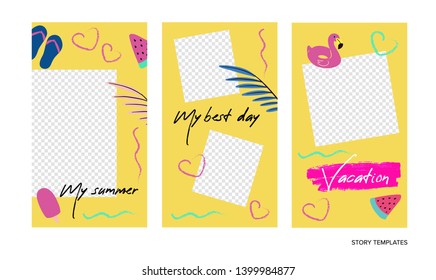 Editable yellow story template vocation