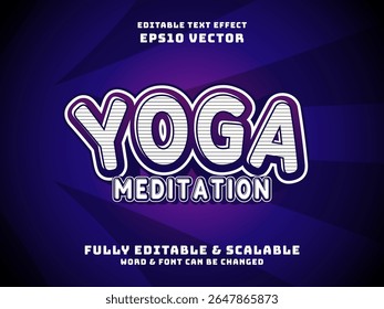 editable yoga sport text effect. relaxation human
