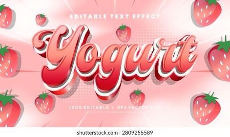 Editable yogurt 3d text effects, premium colors. Text style effects.