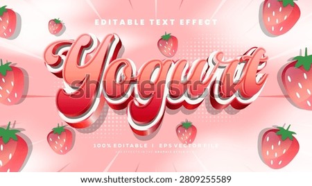 Editable yogurt 3d text effects, premium colors. Text style effects.