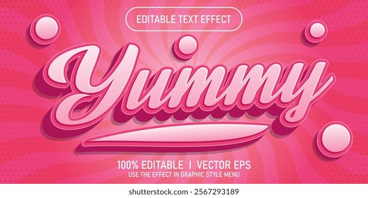 editable yummy vector text effect with modern style design