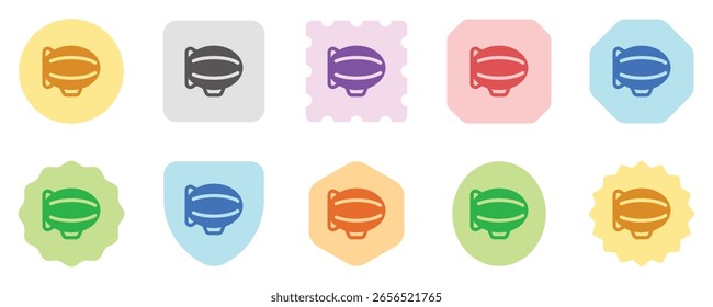 Ícone de vetor do zepelin editável. Veículos, transporte, viagens. Parte de uma grande família de conjuntos de ícones. Perfeito para interfaces web e app, apresentações, infográficos, etc