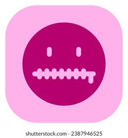 Buzón zip editable, símbolo de vector emoticono de expresión silenciosa. Parte de una familia de iconos grandes. Parte de una familia de iconos grandes. Perfecto para interfaces web y de aplicaciones, presentaciones, infografías, etc