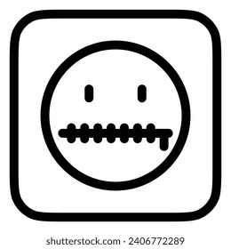 Editable zip mouth, silence expression emoticon vector icon. Part of a big icon set family. Part of a big icon set family. Perfect for web and app interfaces, presentations, infographics, etc