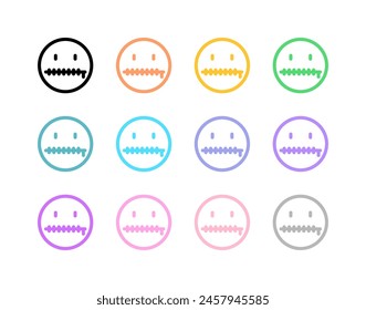 Editable zip mouth, silence expression emoticon vector icon. Part of a big icon set family. Part of a big icon set family. Perfect for web and app interfaces, presentations, infographics, etc