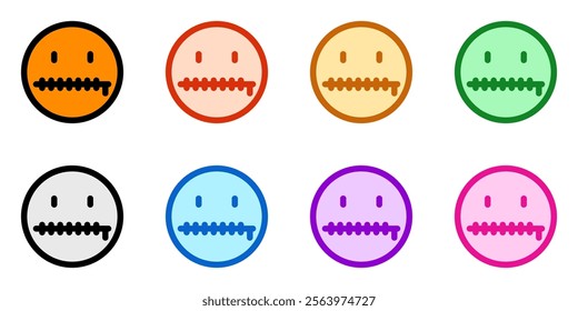 Editable zip mouth, silence expression emoticon vector icon. Part of a big icon set family. Part of a big icon set family. Perfect for web and app interfaces, presentations, infographics, etc