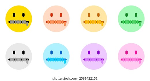 Editable zip mouth, silence expression emoticon vector icon. Part of a big icon set family. Part of a big icon set family. Perfect for web and app interfaces, presentations, infographics, etc