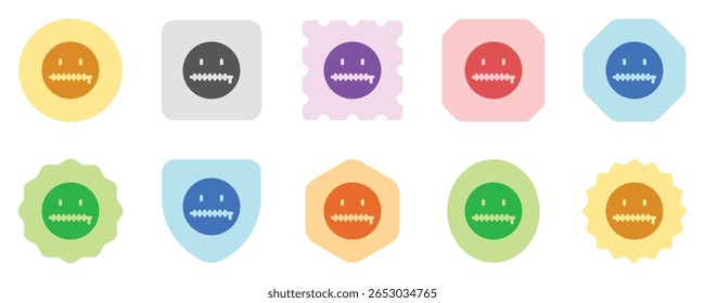 Editable zip mouth, silence expression emoticon vector icon. Part of a big icon set family. Part of a big icon set family. Perfect for web and app interfaces, presentations, infographics, etc