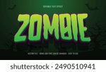 Editable zombie text effect, halloween text style