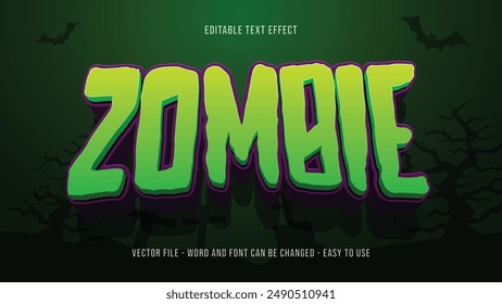 Editable zombie text effect, halloween text style