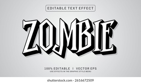 editable zombie vector text effect with modern style design