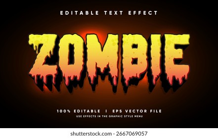 editable zombie vector text effect with modern style