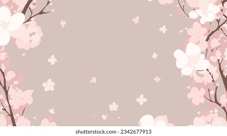 Editable-Customizable Sakura vector pattern. Graceful cherry blossoms on a soft pink canvas. Ideal for wallpapers, stationery, textiles and artistic projects.