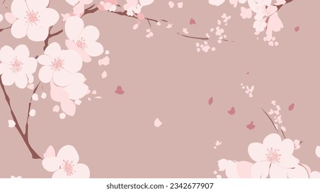 Editable-Customizable Sakura vector seamless pattern. Delicate cherry blossoms on a soft pink canvas. Ideal for cards, crafts, textiles and dreamy aesthetics.