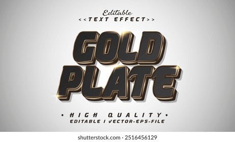 editablle gold plate text effect.typhography logo