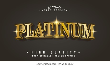 editablle gold platinum text effect.typhography logo