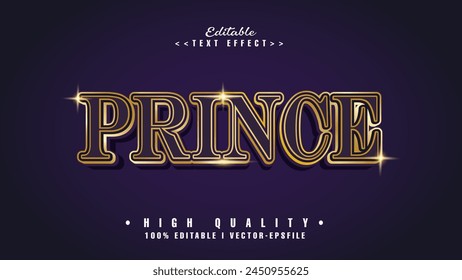 Editierbares Gold Prince Texteffekt.Typografy Logo