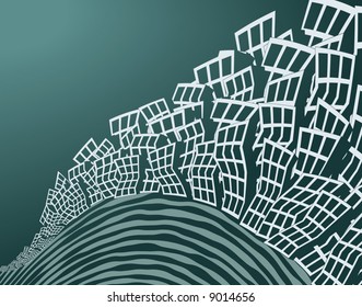 Ilustración vector editalbe de una ciudad interminable
