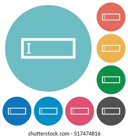 Editbox white flat icons on color rounded square backgrounds