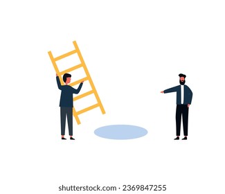 Edited from a businessman Solving business problems of two businessmen. solving business problem metaphor.