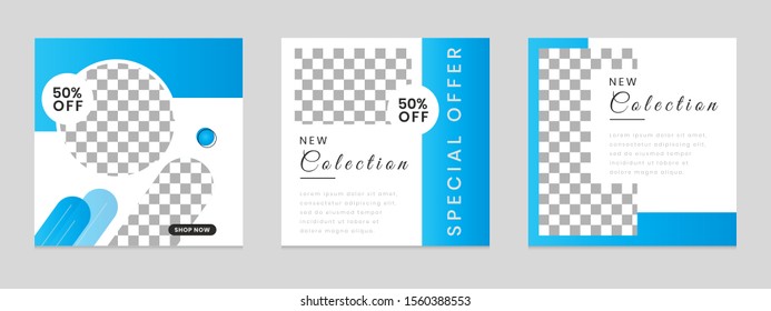 Edited square social networking template. for marketing on social media. frames, stories in puzzles, backgrounds, banners, vector illustration elements