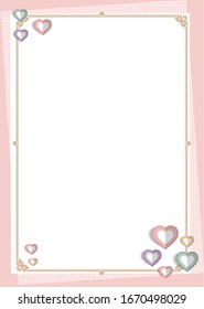 Editing board line decorated with a heart pattern.Vector source for moving and editing individual images.