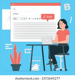 editing body text concept vector design illustration