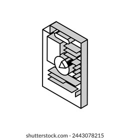 editing content technical writer isometric icon vector. editing content technical writer sign. isolated symbol illustration