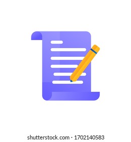 Editing the document flat icon flat icon with gradient style. Document file folder icon. File task icon for business and presentation 