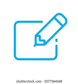 Editing form and pencil line vector icon. Symbol from set Icons for your interface. Isolated on white background