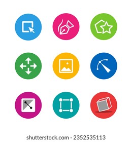 Editing icon, paint tools, simple vector, perfect illustration, a wide variety of icons and colors to help your design process