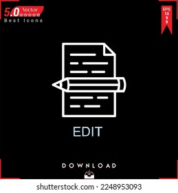 EDITING icon vector . Business marketing management, EDITING icons , simple, isolated, application , logo, flat icon for website design or mobile applications, 
UI  UX design Editable stroke. EPS10