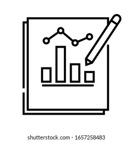 Editing infographics line icon, concept sign, outline vector illustration, linear symbol.