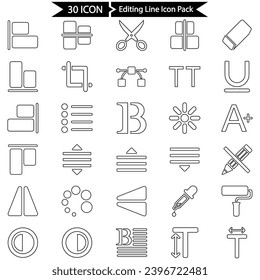 Editing Line Icon Pack, Vector graphics 