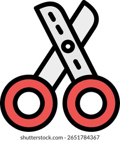 Editing Scissors Line Filled Icon Design