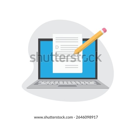 Editing text document, online education, creative writing and storytelling, copywriting concept