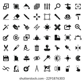 Editing tools icons set simple vector. Video create. Editor tool